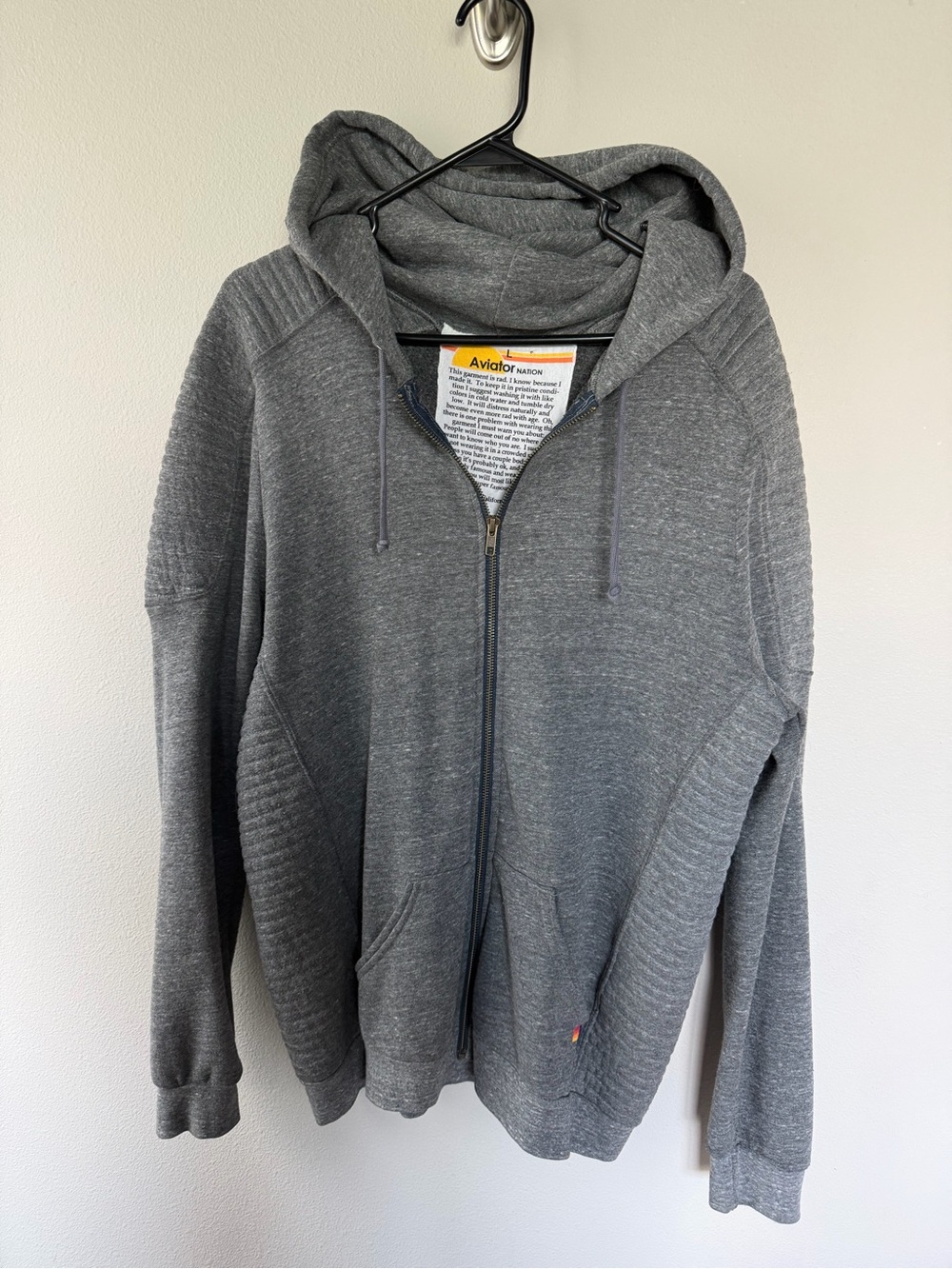 Aviator Nation Men's Heather Gray Zip Hoodie